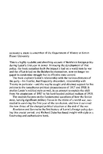 ﻿انقلاب و بقا: سیاست خارجی روسیه شوروی ، 1917-18
