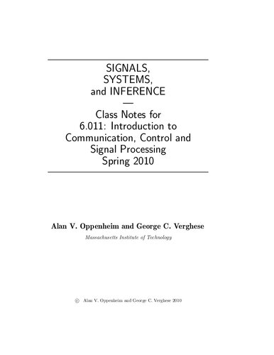 ﻿مقدمه ای بر ارتباطات، کنترل، و یادداشت های سخنرانی پردازش سیگنال (MIT 6.011)