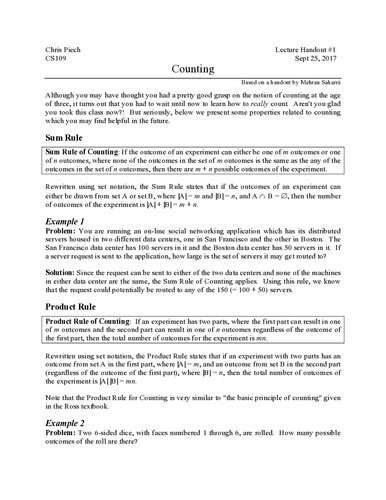 ﻿یادداشت های سخنرانی استانفورد CS109 احتمال برای دانشمندان کامپیوتر