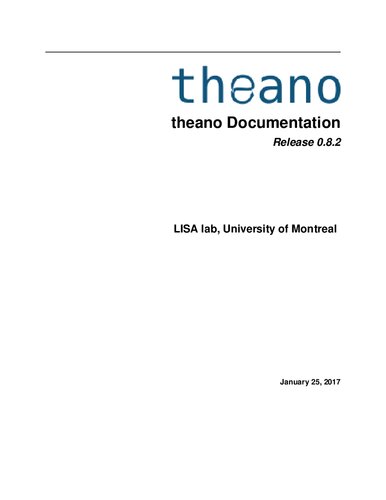 ﻿مستندات theano 0.8.2
