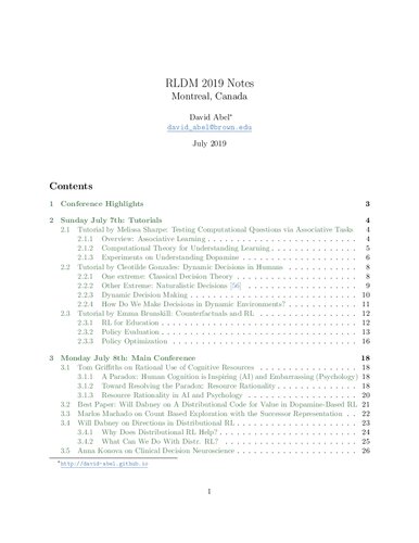 ﻿یادداشت های RLDM 2019
