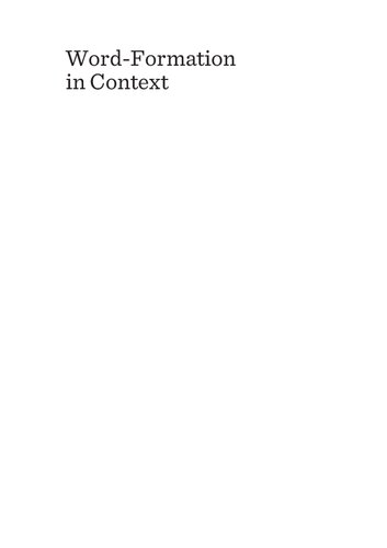 ﻿واژه‌سازی در زمینه: گشت‌های کاربردی در قلمرو مورفولوژی انگلیسی