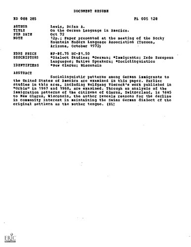 ﻿در مورد زبان آلمانی در آمریکا