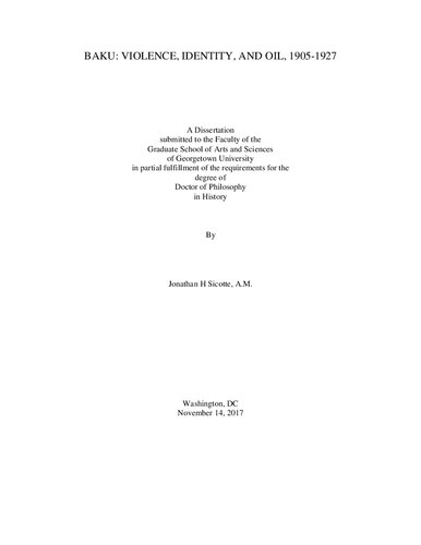 ﻿باکو: خشونت، هویت و نفت 1905-1927