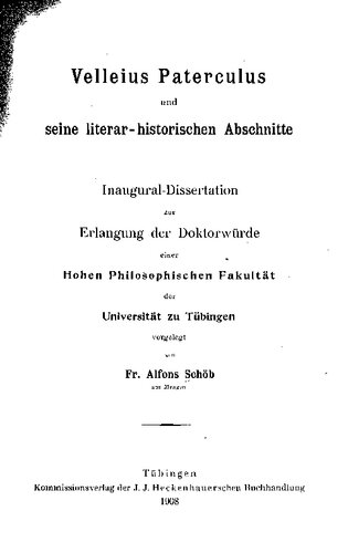 ﻿Velleius Paterculus و بخش های ادبی-تاریخی او