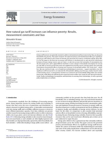 ﻿چگونه افزایش تعرفه گاز طبیعی می تواند بر فقر تأثیر بگذارد - نتایج، محدودیت های اندازه گیری و سوگیری