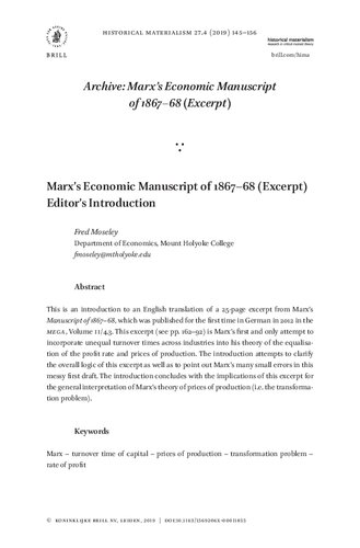 ﻿دستنوشته اقتصادی مارکس 1867-1868 (گزیده) [= MEGA² II/4.3]