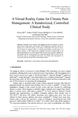 ﻿یک بازی واقعیت مجازی برای مدیریت درد مزمن: یک مطالعه بالینی تصادفی و کنترل شده