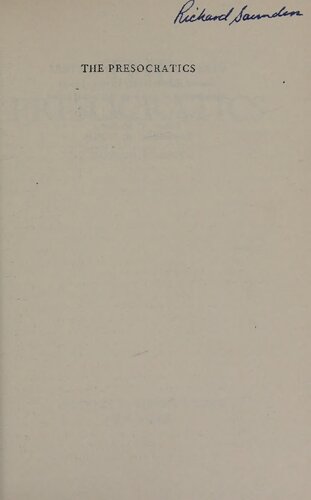 ﻿پیشسوکراتیک ها