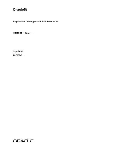﻿اوراکل 9i. مرجع API مدیریت تکرار
