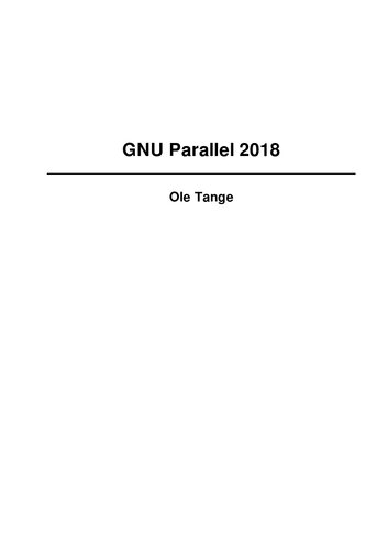 ﻿GNU Parallel 2018