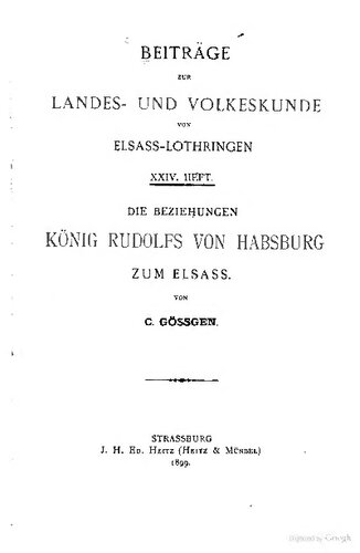 ﻿روابط رودولف پادشاه هابسبورگ با آلزاس