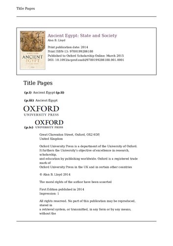 ﻿مصر باستان: دولت و جامعه