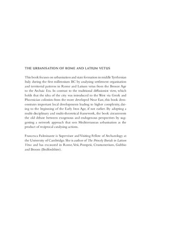 ﻿شهرنشینی رم و لاتیوم وتوس: از عصر برنز تا عصر باستان