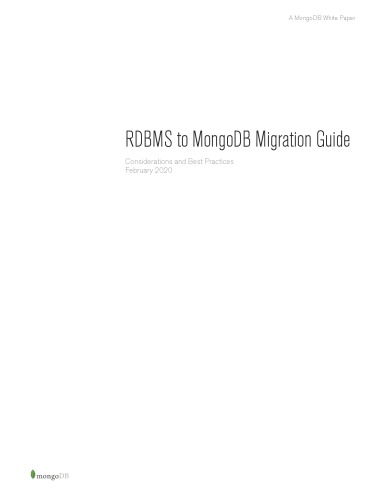 ﻿RDBMS به مهاجرت MongoDB: بهترین روش ها - کاغذ سفید