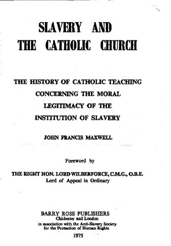 ﻿برده داری و کلیسای کاتولیک