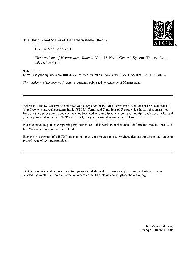 تاریخ و وضعیت نظریه های عمومی سیستم