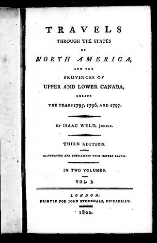 ﻿سفر از طریق ایالات آمریکای شمالی، و استان های بالا و پایین کانادا در طول سال های 1795، 1796 و 1797