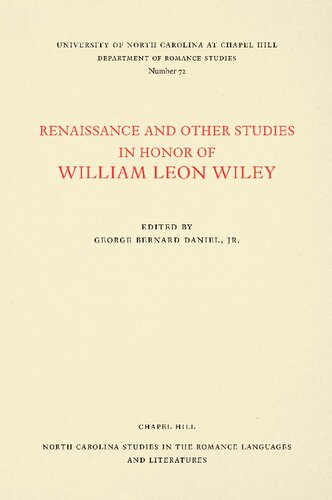 ﻿رنسانس و مطالعات دیگر به افتخار ویلیام لئون وایلی