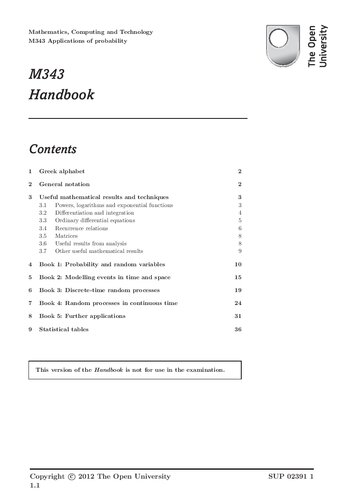 ﻿M343 کاربردهای احتمال