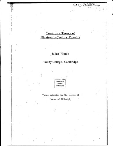 ﻿به سوی نظریه تونالیته قرن نوزدهم