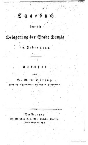 ﻿دفتر خاطرات در مورد محاصره شهر دانزیگ در سال 1813