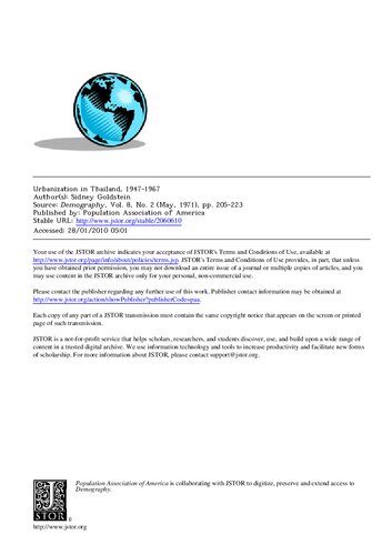 ﻿شهرنشینی در تایلند، 1947-1967