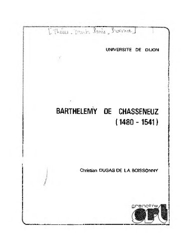 ﻿Barthélémy de Chasseneuz (1480-1541)