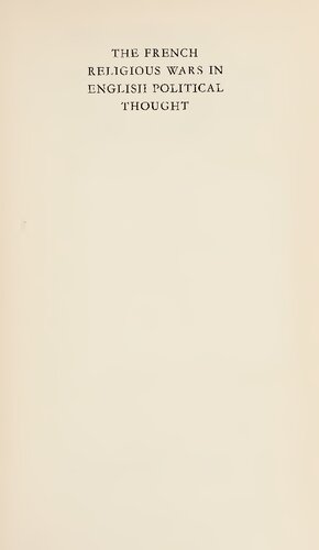 ﻿جنگ های مذهبی فرانسه در اندیشه سیاسی انگلیسی