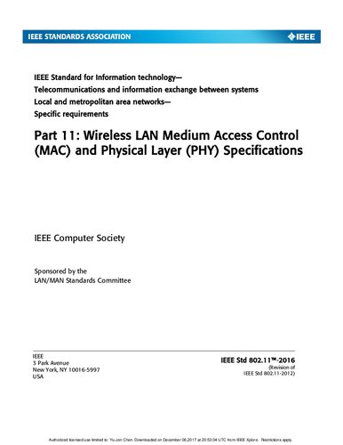 ﻿IEEE Std 802.11 (TM) -2016