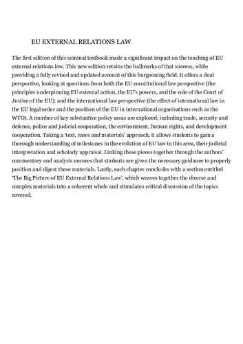 ﻿قانون روابط خارجی اتحادیه اروپا: متن ، پرونده ها و مواد