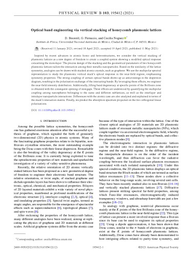 ﻿مهندسی نوار نوری از طریق انباشته شدن عمودی شبکه های پلاسمونیک لانه زنبوری