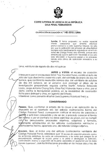 ﻿CASSATION 142-2015-LIMA