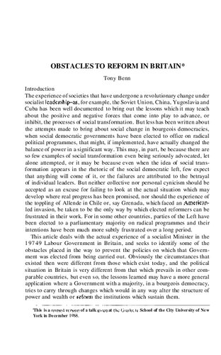 ﻿موانع اصلاحات در بریتانیا