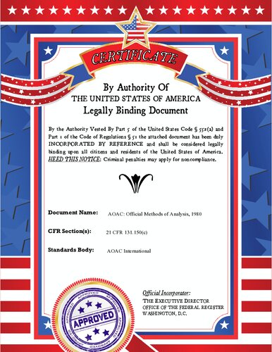 ﻿روشهای رسمی آنالیز انجمن شیمیدانان رسمی تجزیه و تحلیل