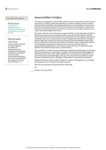 ﻿محاسبه غرامت و خسارت در حقوق سرمایه گذاری بین المللی