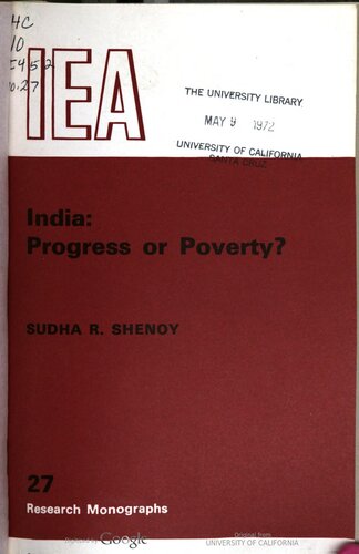 ﻿هند: پیشرفت یا فقر؟: مروری بر نتیجه برنامه ریزی مرکزی در هند، 1951-69