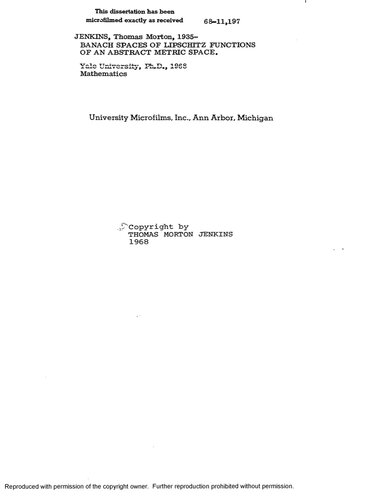 ﻿فضاهای باناخ از توابع لیپشیتز یک فضای متریک انتزاعی [پایان نامه دکتری]
