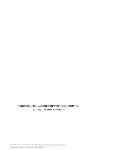 ﻿مکاتبات پاپ گریگوری هفتم: نامه های منتخب از Registrum