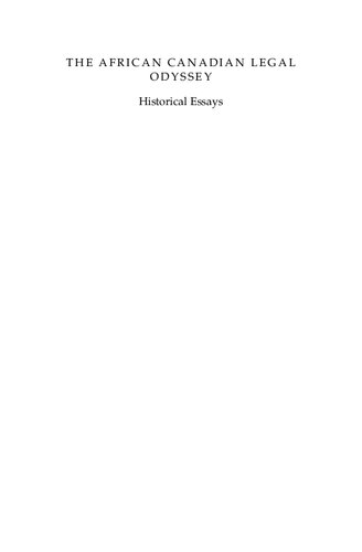 ﻿ادیسه حقوقی کانادایی آفریقایی: مقالات تاریخی