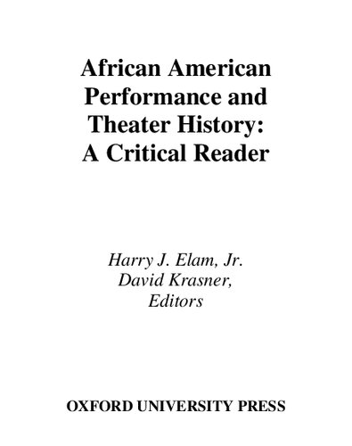 ﻿نمایشنامه و تاریخ تئاتر آمریکایی آفریقایی تبار: یک خواننده انتقادی