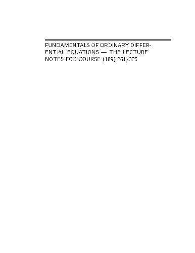 مبانی معادلات دیفرانسیل معمولی