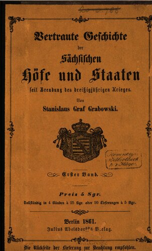 ﻿تاریخچه آشنای دادگاه ها و ایالت های ساکسون از پایان جنگ سی ساله