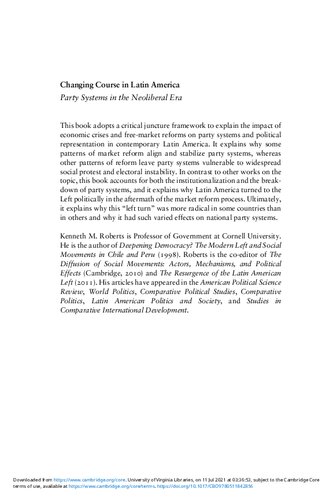 ﻿تغییر مسیر در آمریکای لاتین: نظام های حزبی در دوران نئولیبرال