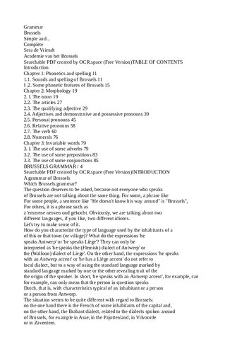 ﻿Grammaire Bruxelloise, Marolien Grammar