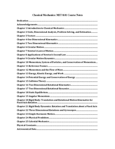 ﻿یادداشت های درس مکانیک کلاسیک MIT 8.01