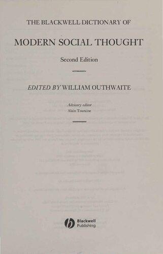 ﻿فرهنگ لغت اندیشه اجتماعی مدرن بلکول