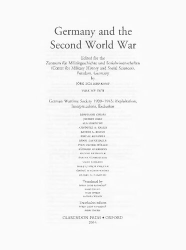 ﻿آلمان و جنگ جهانی دوم جلد نهم / دوم: جامعه آلمانی زمان جنگ 1939-1945: بهره برداری، تفسیرها، حذف