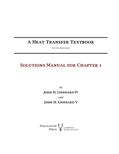 ﻿کتاب درسی انتقال حرارت، راهنمای راه حل ها