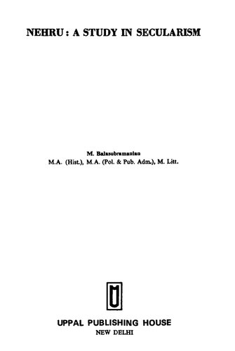﻿نهرو: مطالعه ای در سکولاریسم